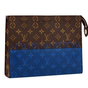 Louis Vuitton Limited Edition Pochette Voyage MM Monogram Eclipse Pacific Blue